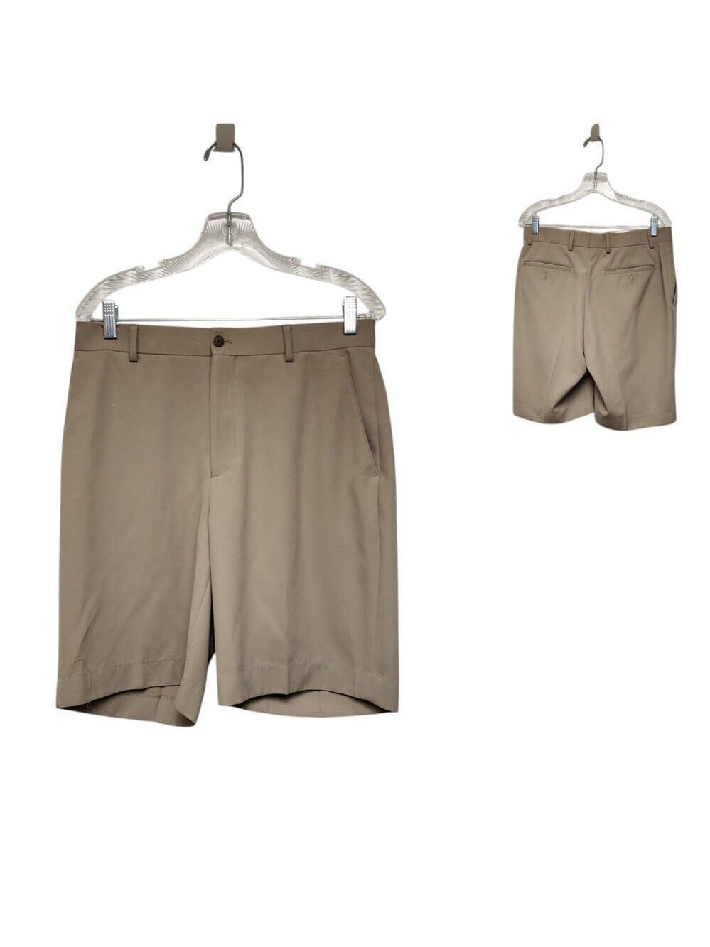 Alan Flusser Mens Golf Shorts 10" Khaki Shorts Size 32